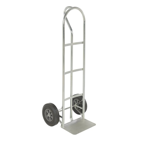Vestil Galvanized Steel P-Handle Truck with Hard Rubber Wheels, 500 Lb. Capacity, Gray SPHT-500S-HR